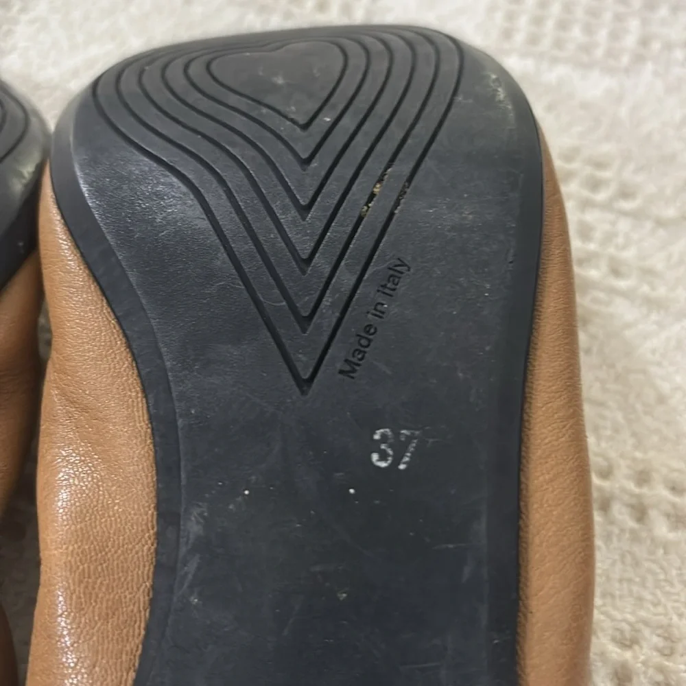 FERCA 81 Ballet Flat Shoes Leather Upper/Sole Size 37 US 6 Made‎ in ITALY